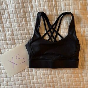 Women's Black Strappy Sports Bra